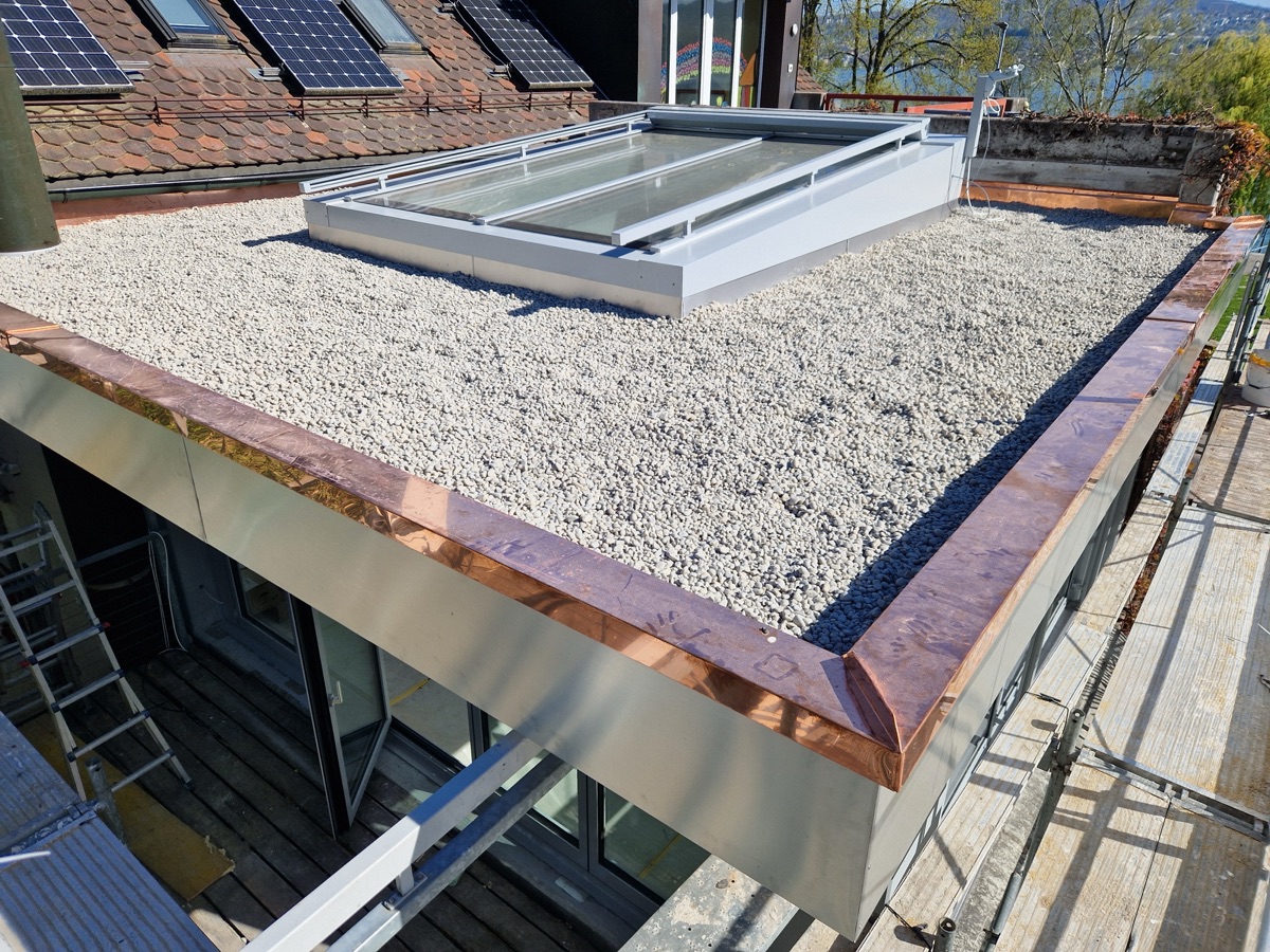 Wintergarten-Dachumbau mit Kupferabschluss